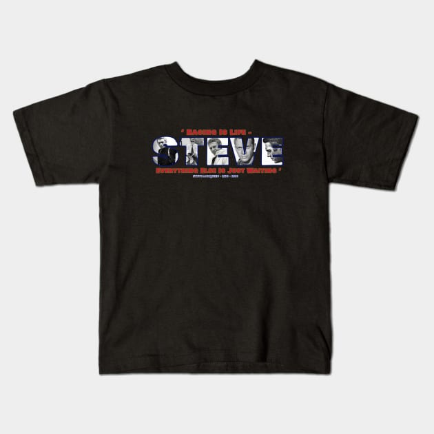 STEVE MCQUEEN RACE Kids T-Shirt by CS77
